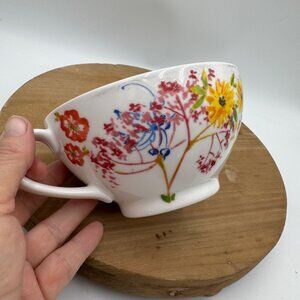 ANTHROPOLOGIE Multi-Color Floral Oversized Latte Mug cup tea coffee large flower